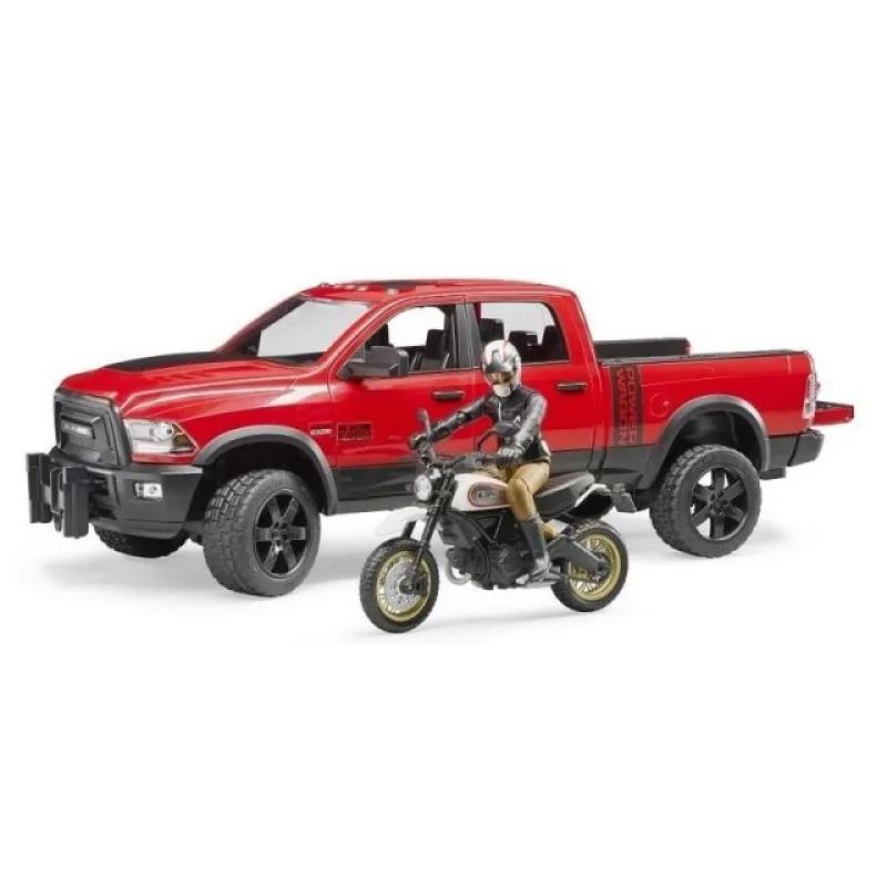 Bruder 2502 Terénne auto RAM s motocyklom