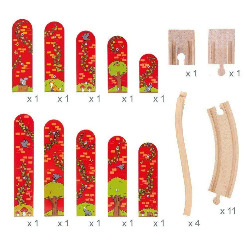 Bigjigs Rail Drevené vláčiky - Viacúrovňový set koľají