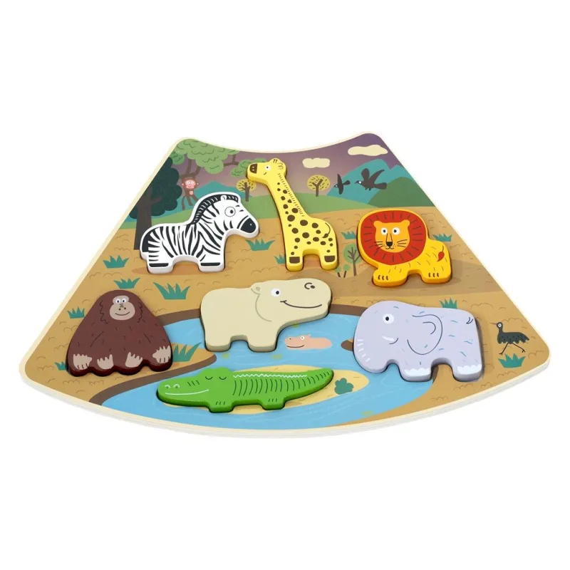 2Kids Toys Drevené puzzle Kruh prepojiteľné 6 v 1