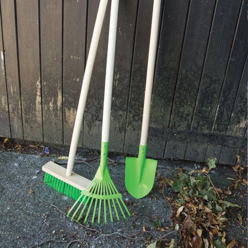 Bigjigs Toys Záhradná lopata zelená, špicatá