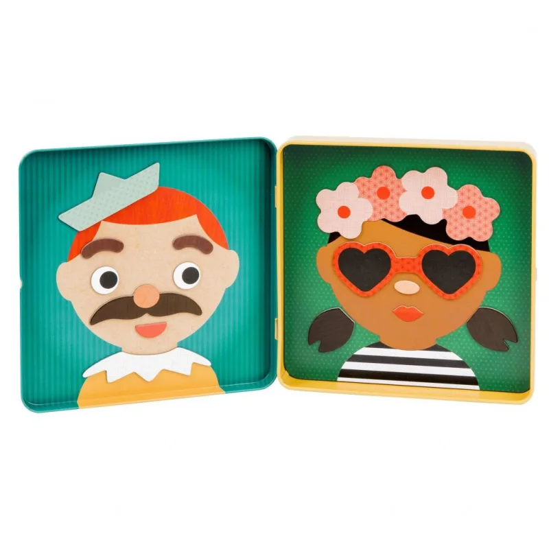 Petitcollage Magnetické puzzle Veselé tváre 25 ks