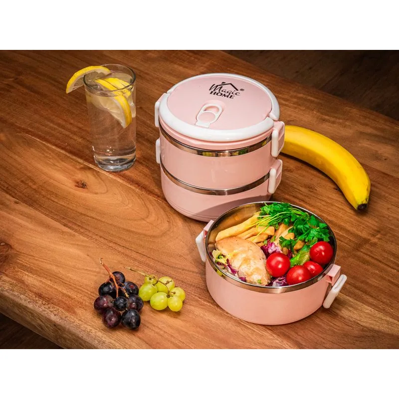 Obedár MagicHome LB933, 3-dielny, 1,5 l, ružový