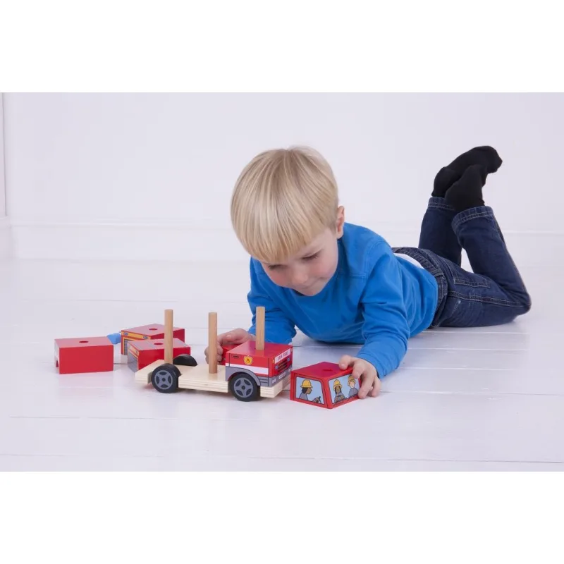 Bigjigs Toys Nasadzovanie Hasičské auto