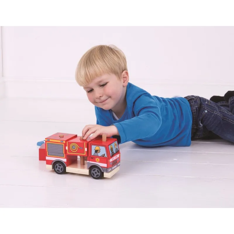 Bigjigs Toys Nasadzovanie Hasičské auto