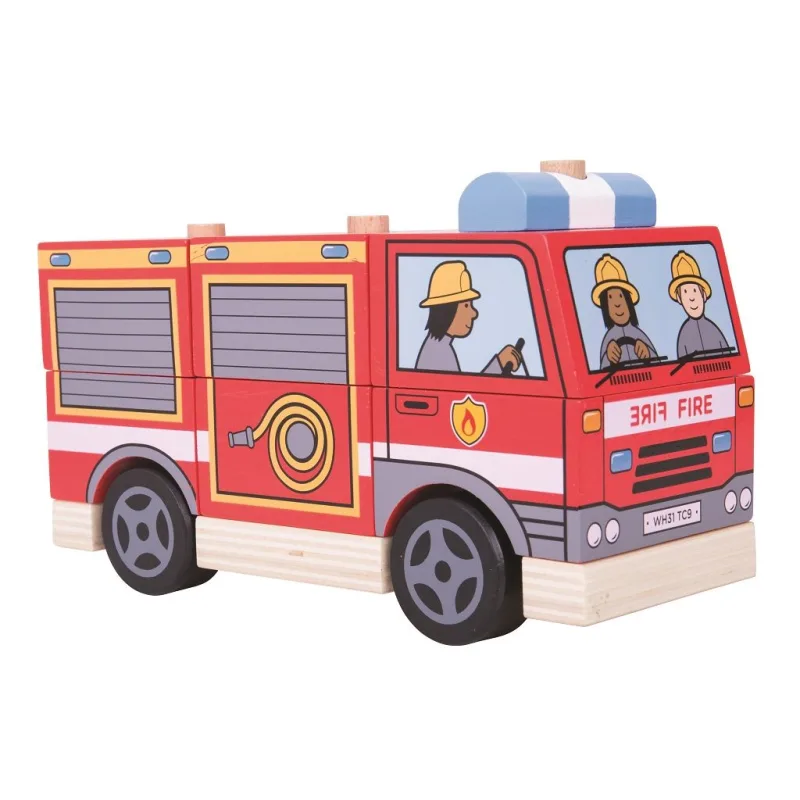 Bigjigs Toys Nasadzovanie Hasičské auto