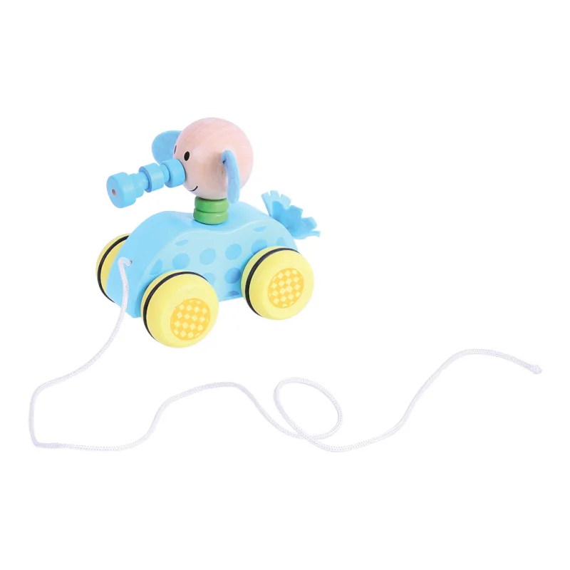 Bigjigs Toys Ťahacia hračka na povrázku - Sloník