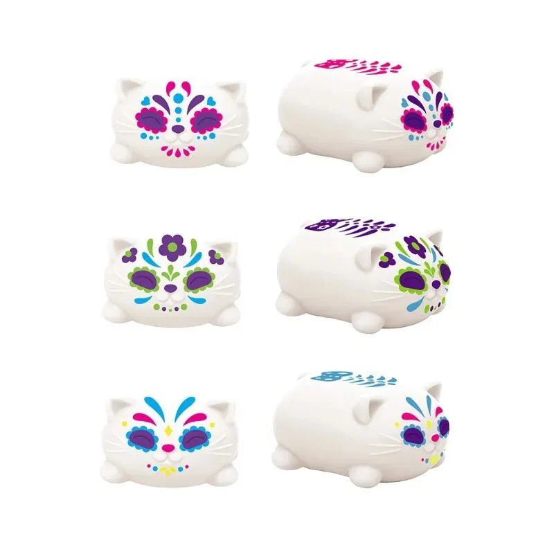 Schylling NeeDoh Stláčacia Sugar Skull mačka svietiaca v tme