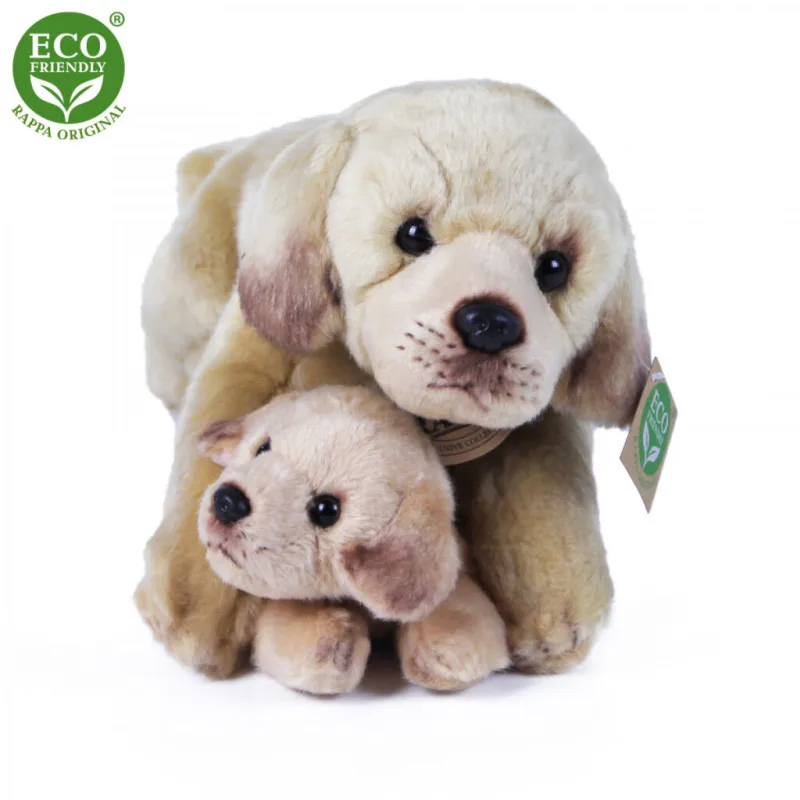 Plyšový labrador so šteniatkom ležiaci 25 cm ECO-FRIENDLY