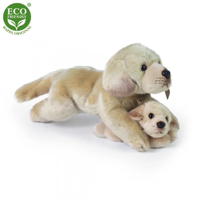 Plyšový labrador so šteniatkom ležiaci 25 cm ECO-FRIENDLY