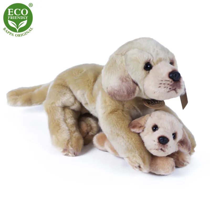 Plyšový labrador so šteniatkom ležiaci 25 cm ECO-FRIENDLY