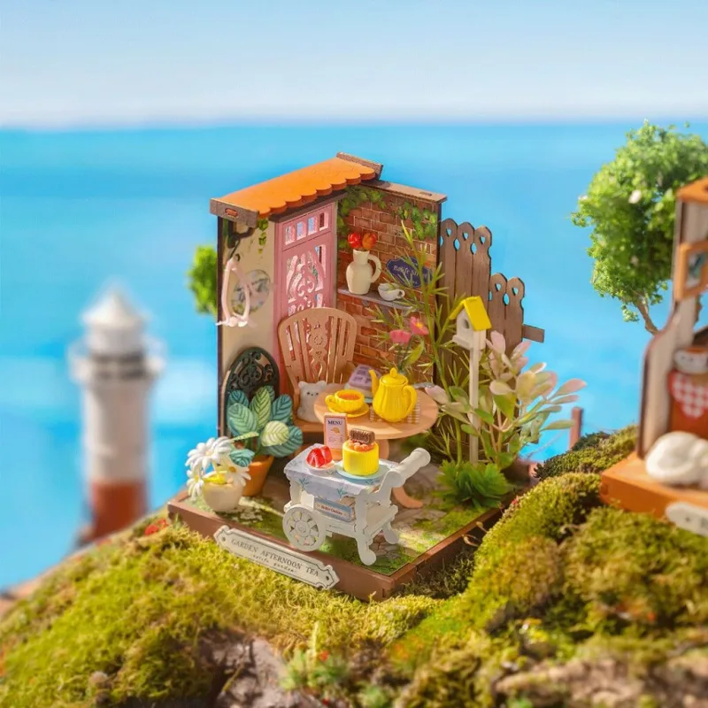 RoboTime Miniatúra domčeka Záhradný čajový kútik