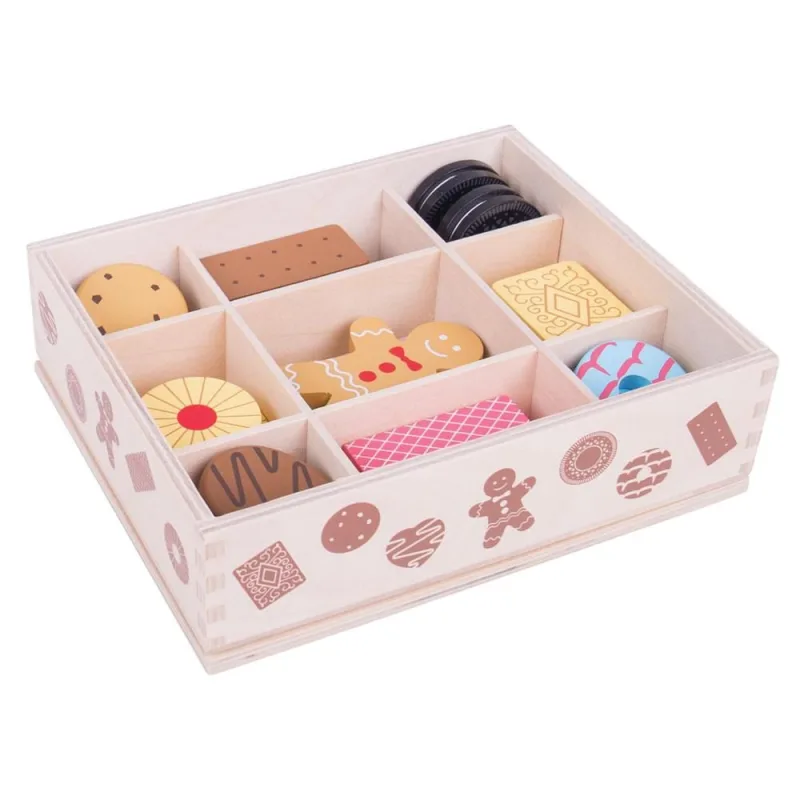Bigjigs Toys Box s drevenými sušienkami