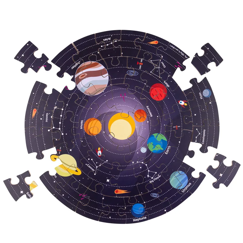 Bigjigs Toys Okrúhle podlahové puzzle Slnečná sústava 50 ks
