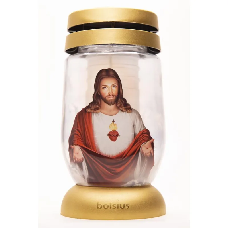 Kahanec na hrob 3D Ježiš, 22 cm, sklenený, s náplňou na 36 hodín