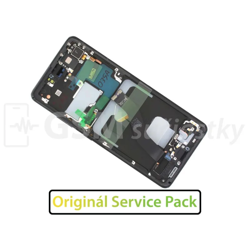 Samsung G998 Galaxy S21 Ultra - LCD displej + Dotykové sklo a Rám Originál Farba: Strieborná