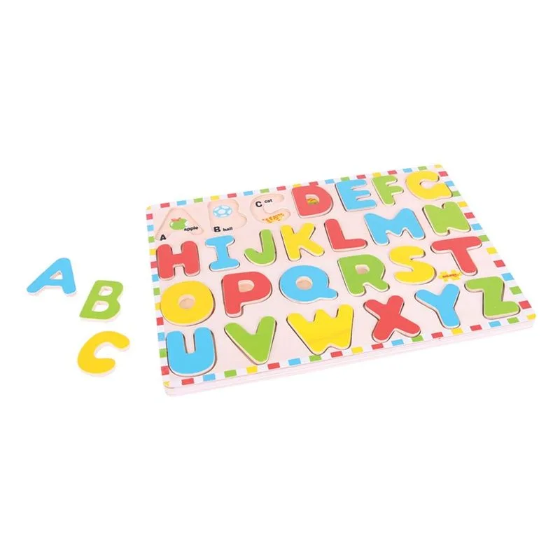 Bigjigs Toys Vkladacie puzzle Anglická veľká abeceda s obrázkami