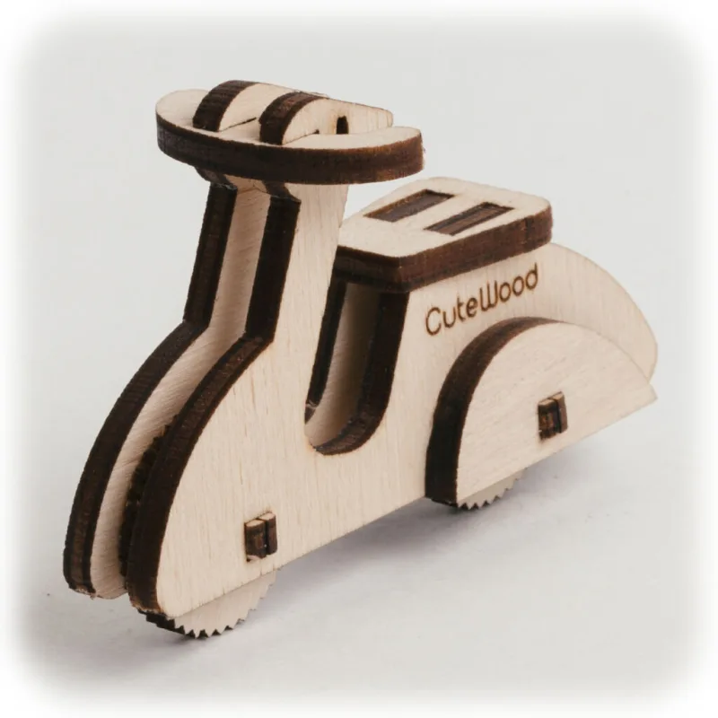 Drevené 3D puzzle Moped