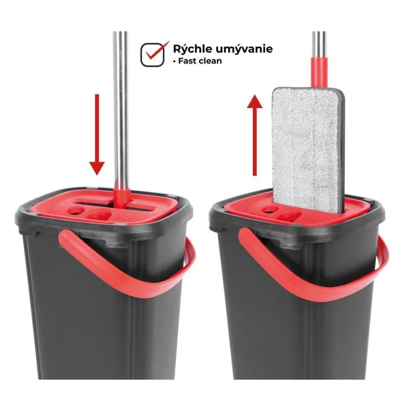 Súprava upratovacia QuickShine MagicHome, plochý mop + vedro 8 l
