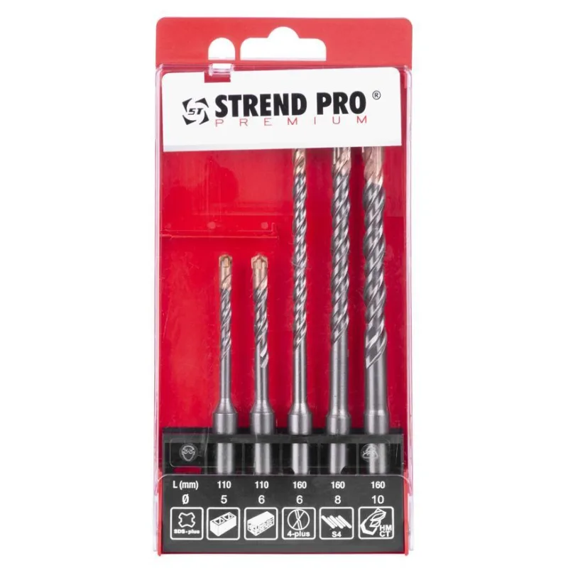 Sada vrtákov do betónu Strend Pro Premium SD051 – 5 dielna, SDS+