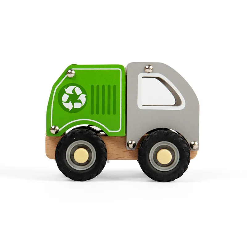 Mini drevené recyklačné vozidlo