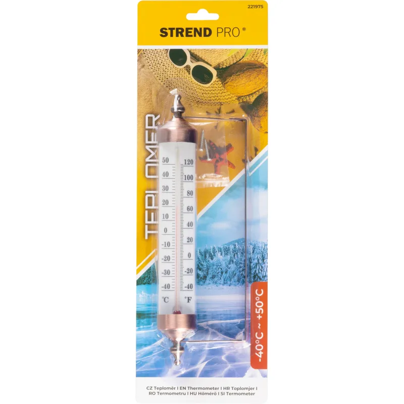 Vonkajší teplomer Strend Pro TM-183 Arabic, kovový, hnedý
