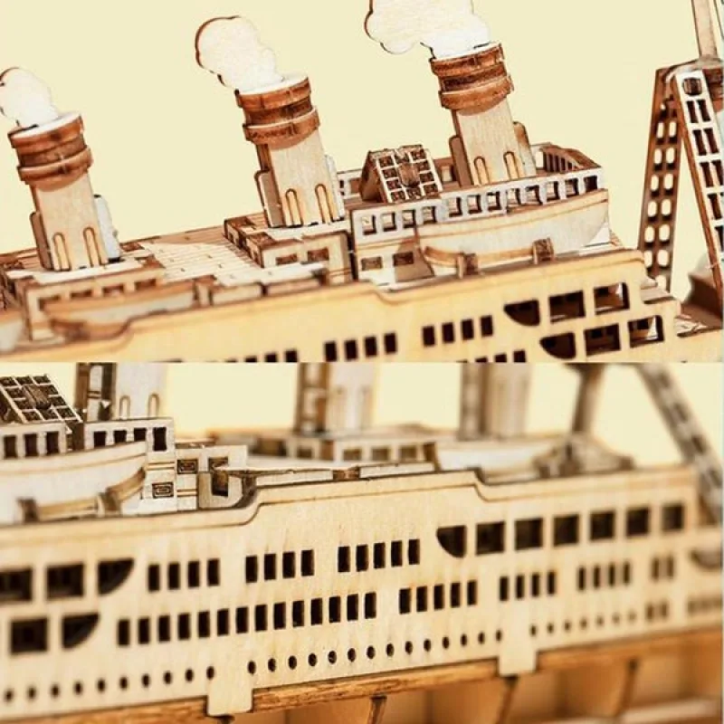 RoboTime Drevené 3D puzzle Zaoceánsky parník 145 ks