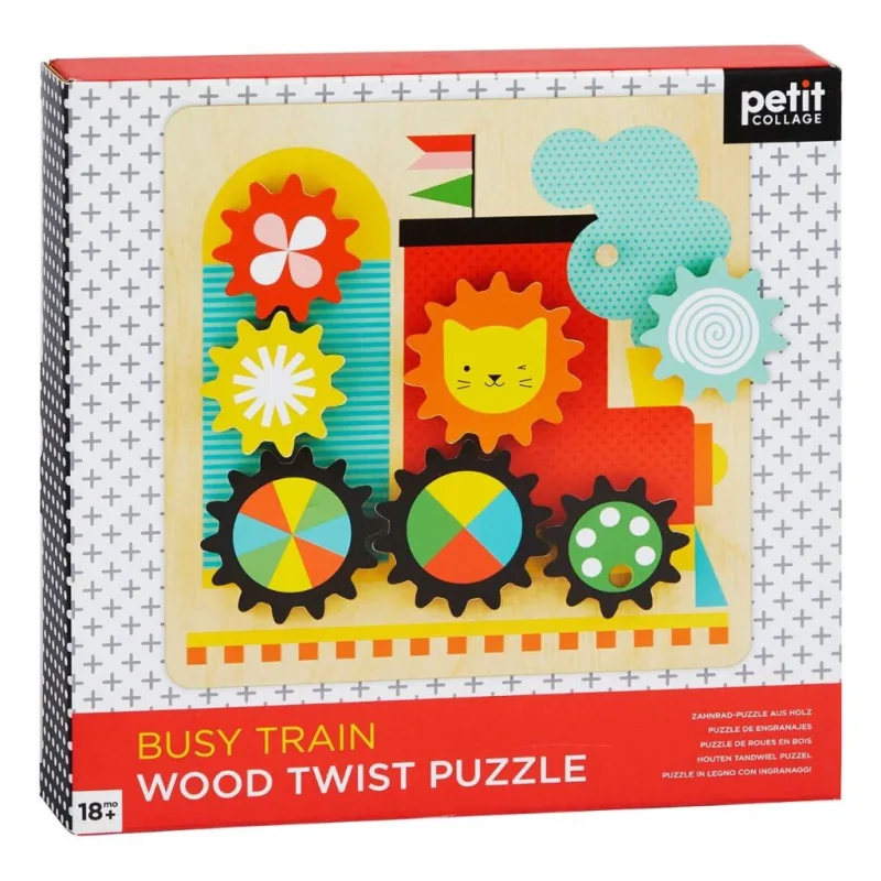 Petitcollage Puzzle ozubené kolieska Vláčik