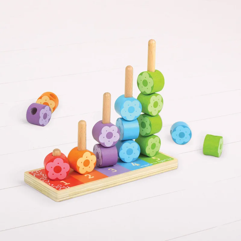 Bigjigs Toys Nasadzovanie farebných kvetiniek