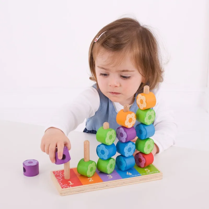 Bigjigs Toys Nasadzovanie farebných kvetiniek