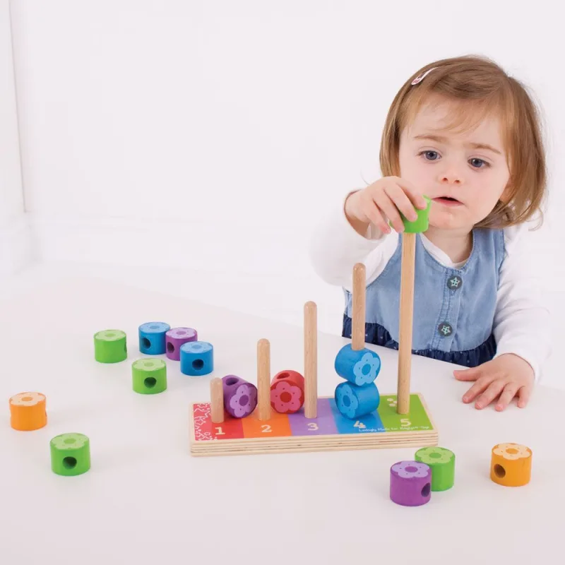Bigjigs Toys Nasadzovanie farebných kvetiniek