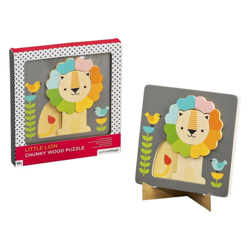 Petitcollage Drevené puzzle Lev