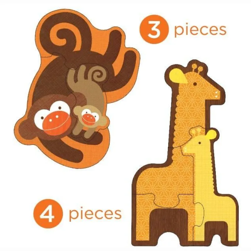 Petitcollage Prvé puzzle mláďatá Safari 18 ks