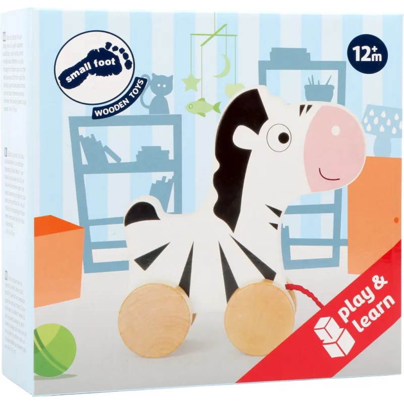 Drevená ťahacia zebra