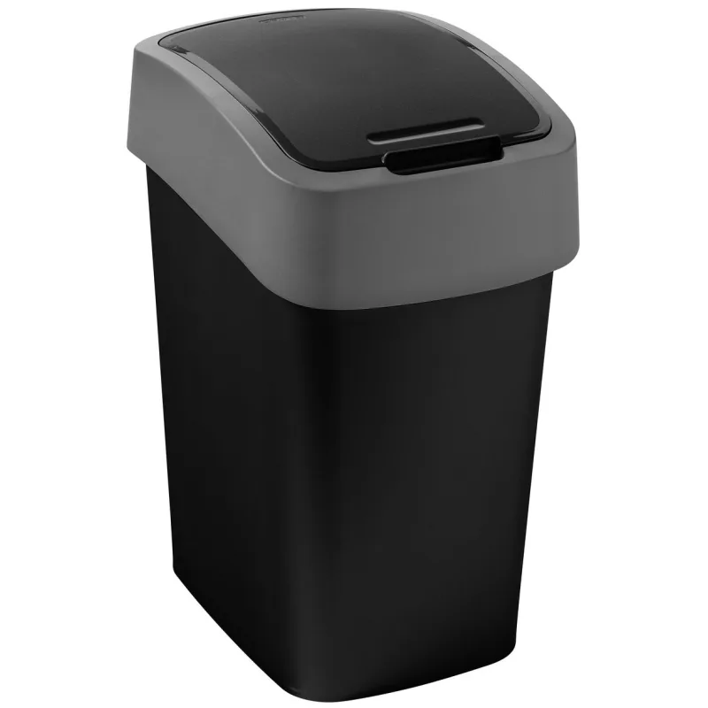 Kôš na odpad Curver PACIFIC FLIP BIN 9L, čierny/sivý