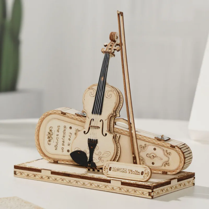 RoboTime Drevené 3D puzzle Viola