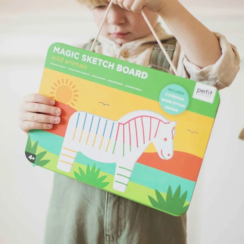 Petitcollage Magnetická kresliaca tabuľka Divoké zvieratá