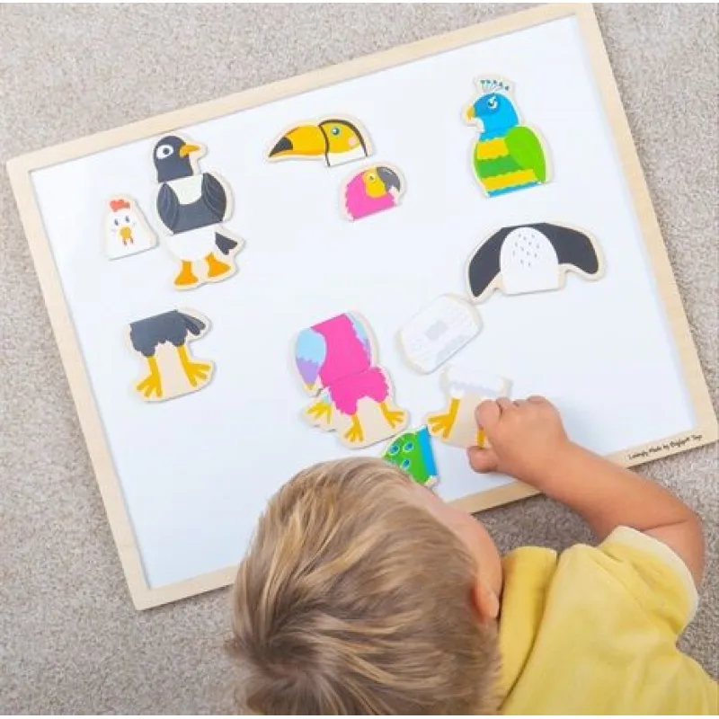 Bigjigs Toys Magnetické puzzle Vtáčí priatelia