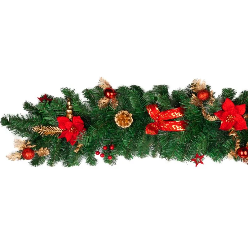 Vianočná dekorácia girlanda, červená, 200 cm