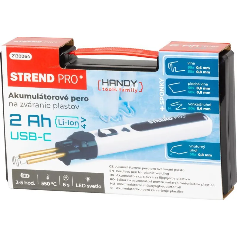Pero Strend Pro, zváracie, na plasty, 2000 mAh. USB nabíjanie, s príslušenstvom