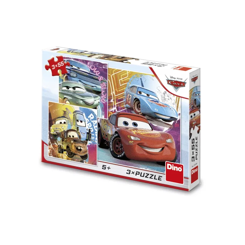Dino Puzzle Cars kamaráti 3x55 dielikov