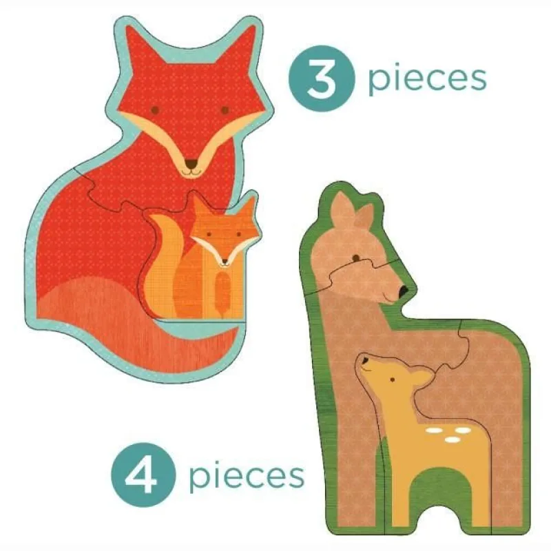 Petitcollage Prvé puzzle lesné zvieratká 18 ks