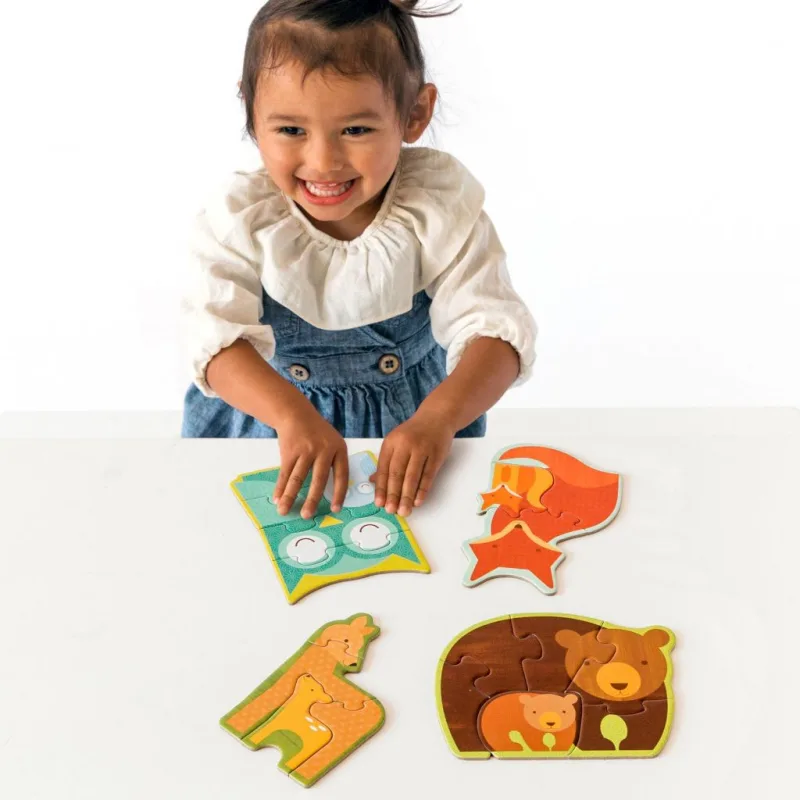 Petitcollage Prvé puzzle lesné zvieratká 18 ks