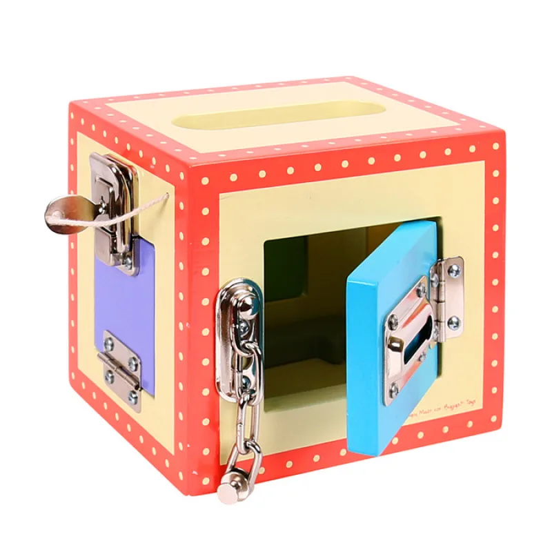Bigjigs Toys Drevená skrinka so zámkami
