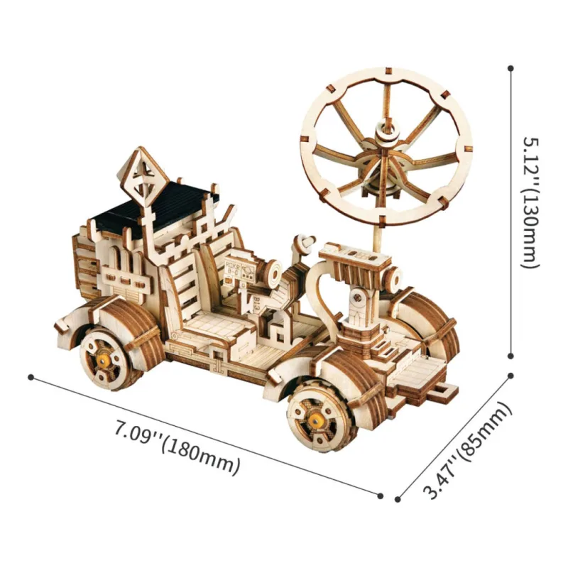 RoboTime Drevené 3D puzzle na solárny pohon Lunárne vozidlo