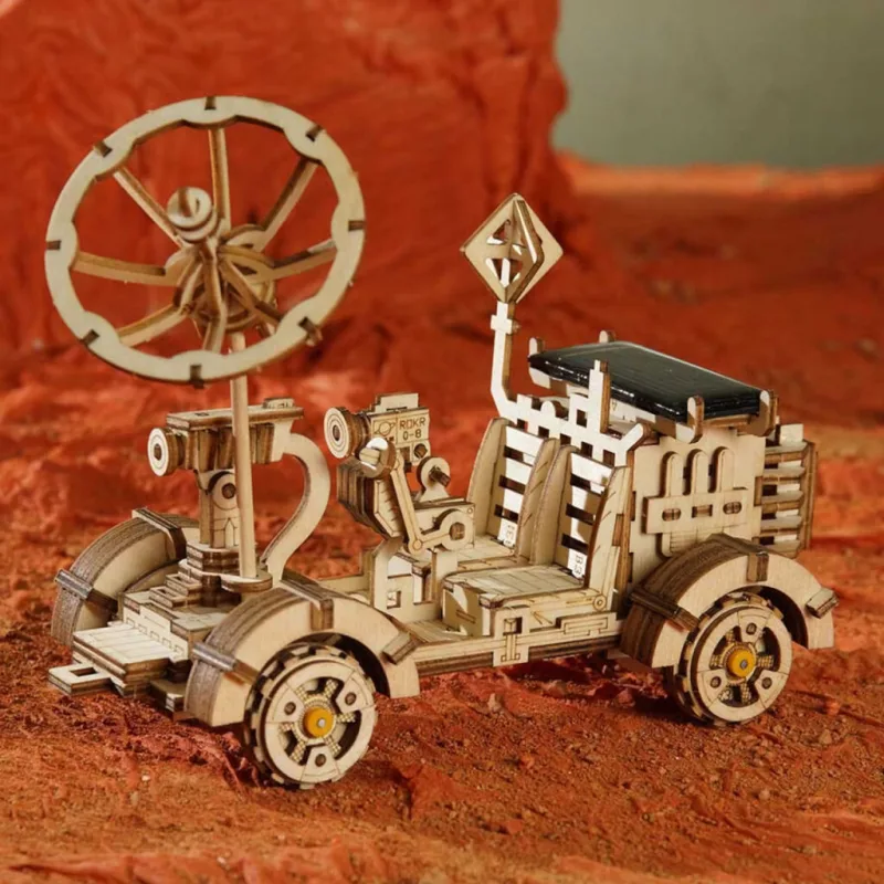 RoboTime Drevené 3D puzzle na solárny pohon Lunárne vozidlo