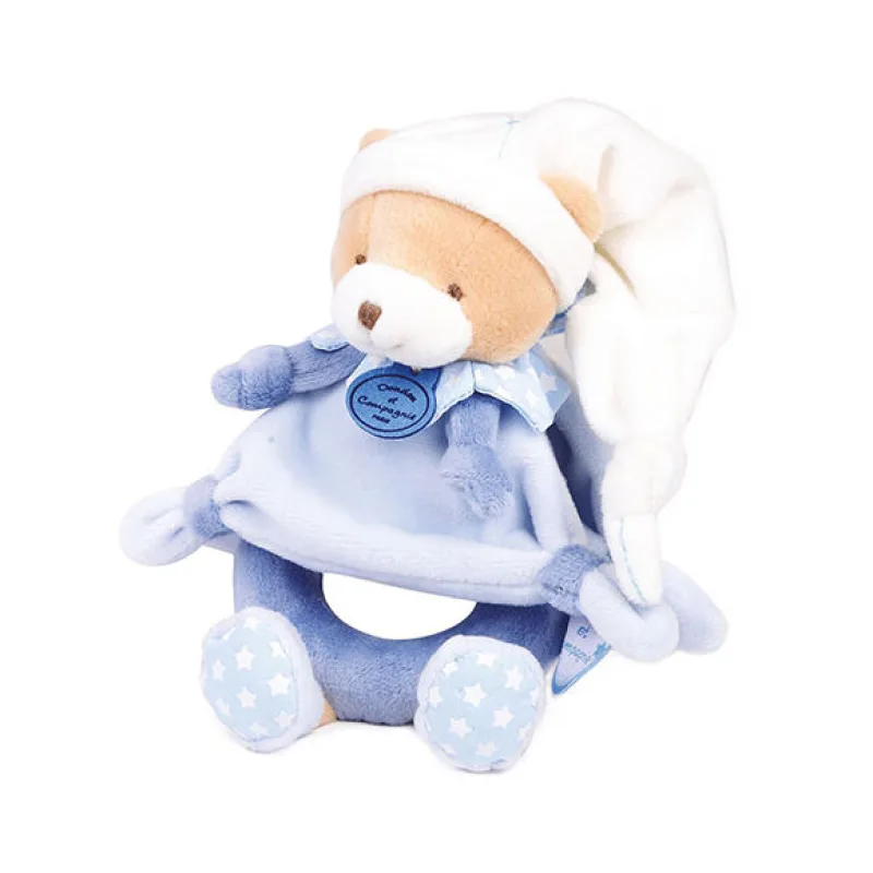 Doudou Darčeková sada - Plyšová hrkálka Medvedík 19 cm