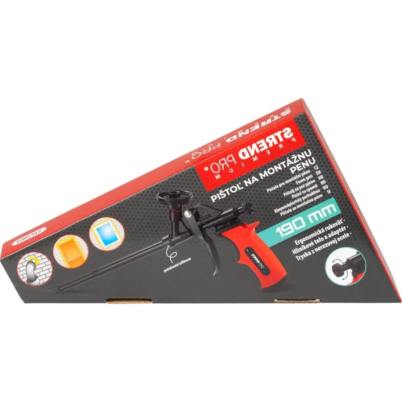 Pištoľ na montážnu penu Strend Pro JWF-F104B, Alu, teflón, 190 mm