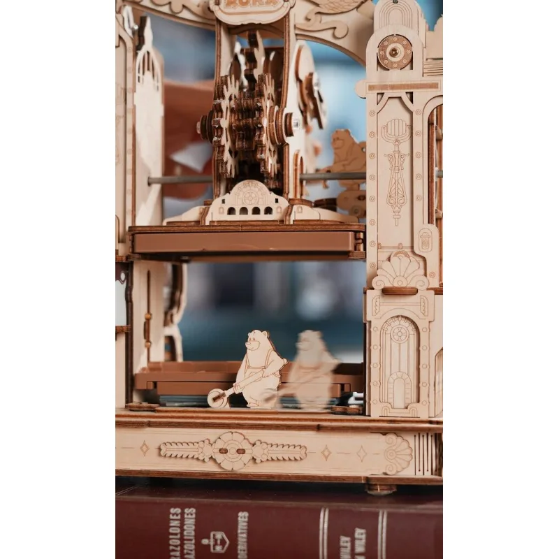 RoboTime 3D drevené mechanické puzzle Tlačiarenský lis