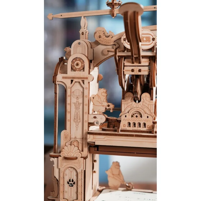 RoboTime 3D drevené mechanické puzzle Tlačiarenský lis