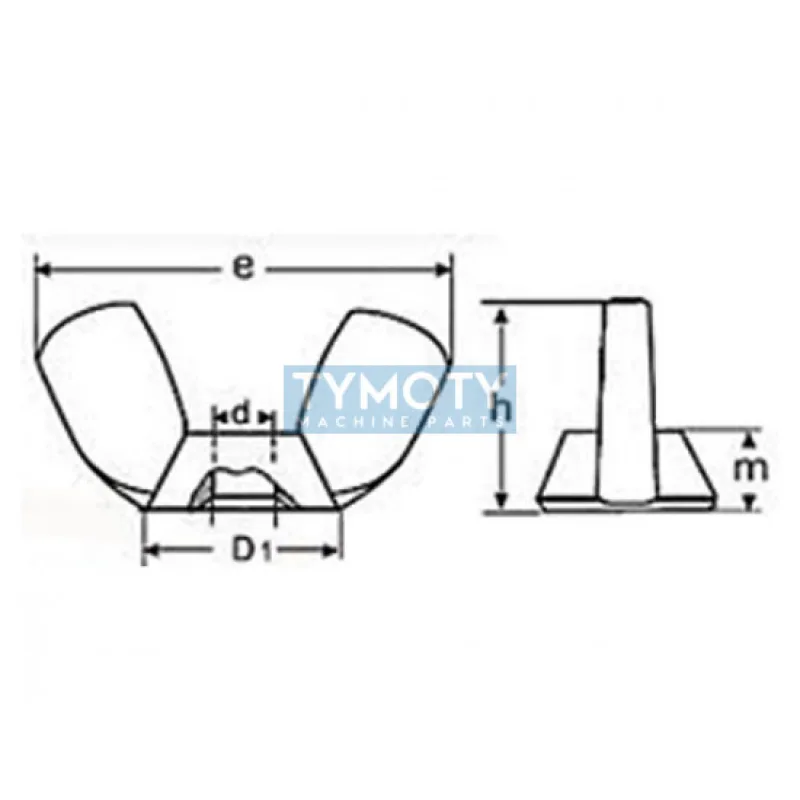 Matica krídlová DIN 315 AF M3 nerez A2